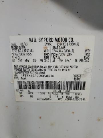 1FTFX1EF9DKF38358 - 2013 FORD F150 SUPER CAB WHITE photo 12