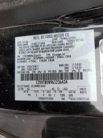 1ZVHT80N965236434 - 2006 FORD MUSTANG BLACK photo 12