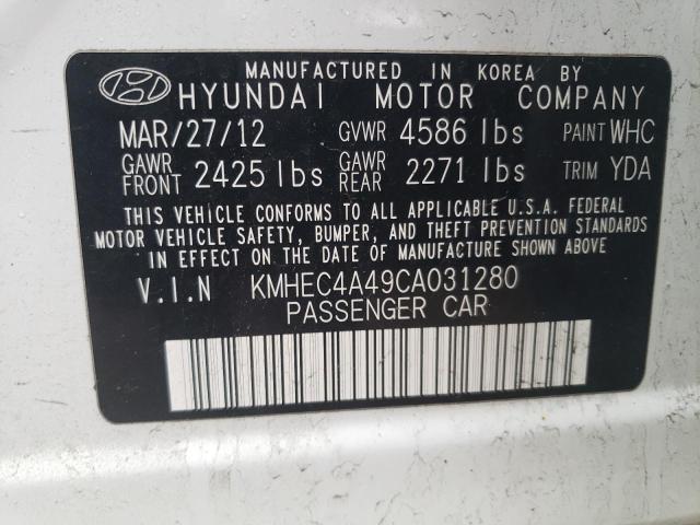 KMHEC4A49CA031280 - 2012 HYUNDAI SONATA HYBRID WHITE photo 12