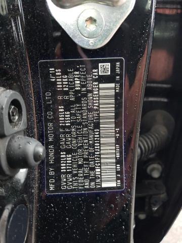 JHMFC1F76JX012043 - 2018 HONDA CIVIC EXL შავი ფოტო 12