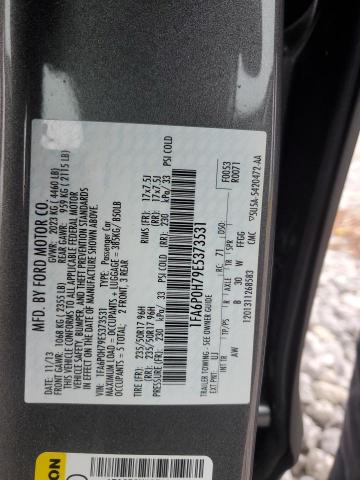 1FA6P0H79E5373531 - 2014 FORD FUSION SE GRAY photo 12