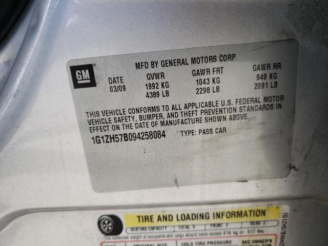 1G1ZH57B094258084 - 2009 CHEVROLET MALIBU 1LT ვერცხლისფერი ფოტო 12