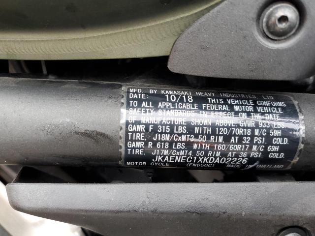JKAENEC1XKDA02226 - 2019 KAWASAKI EN650 C GREEN photo 10