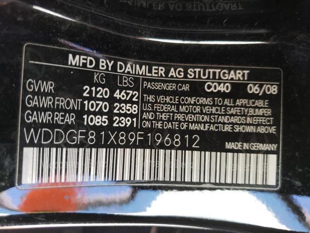 WDDGF81X89F196812 - 2009 MERCEDES-BENZ C 300 4MATIC BLACK photo 12