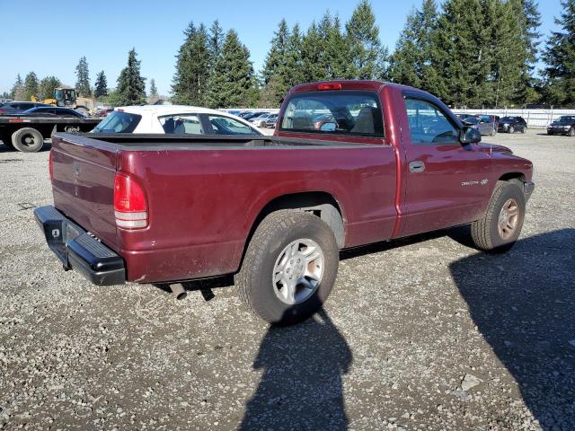 1B7FL16X72S677033 - 2002 DODGE DAKOTA BASE BURGUNDY photo 3