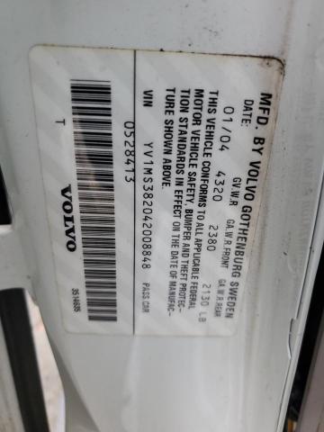 YV1MS382042008848 - 2004 VOLVO S40 2.4I WHITE photo 12