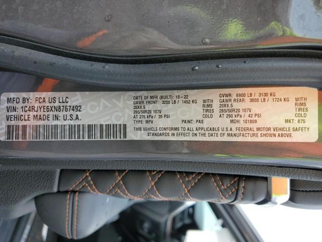 1C4RJYE6XN8767492 - 2022 JEEP GRAND CHER SUMMIT 4XE GRAY photo 13