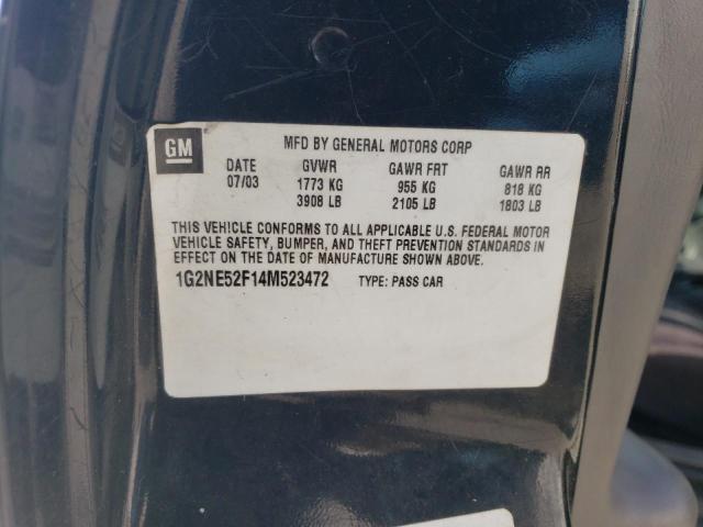 1G2NE52F14M523472 - 2004 PONTIAC GRAND AM SE BLACK photo 12