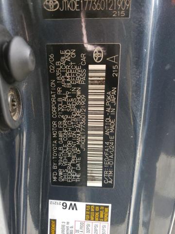 JTKDE177360121909 - 2006 TOYOTA SCION TC შავი ფოტო 12