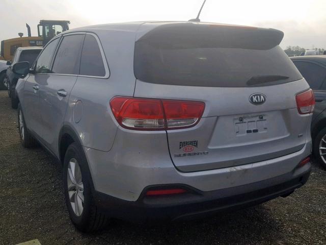 5XYPG4A3XGG164662 - 2016 KIA SORENTO LX SILVER photo 3