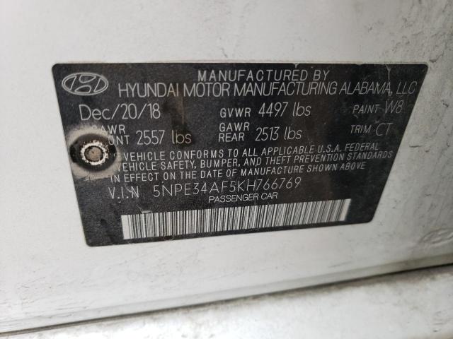 5NPE34AF5KH766769 - 2019 HYUNDAI SONATA LIMITED WHITE photo 13