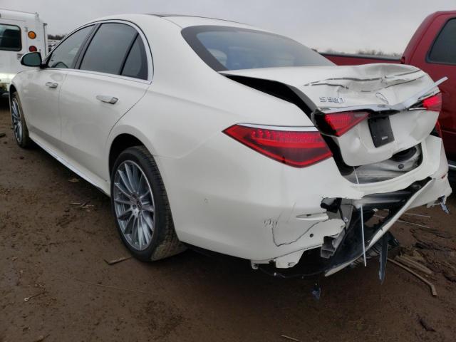 W1K6G7GB8NA132842 - 2022 MERCEDES-BENZ S 580 4MATIC WHITE photo 2