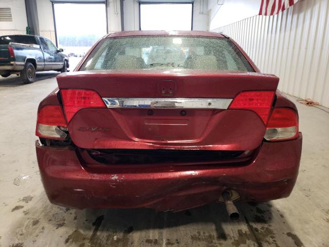 1HGFA165X9L014226 - 2009 HONDA CIVIC LX BURGUNDY photo 6