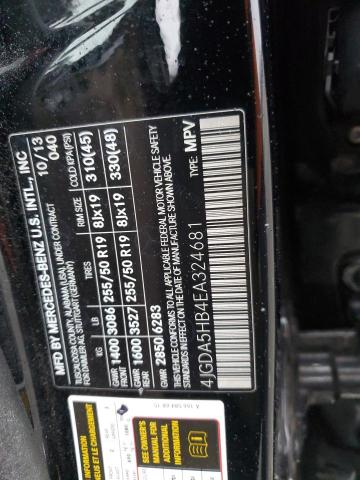 4JGDA5HB4EA324681 - 2014 MERCEDES-BENZ ML 350 4MATIC BLACK photo 13