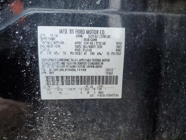 2LMPJ8LP3HBL11158 - 2017 LINCOLN MKX RESERVE Siyah fotoğraf 13