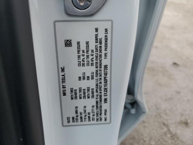 5YJ3E1EA0PF407396 - 2023 TESLA MODEL 3 თეთრი ფოტო 12