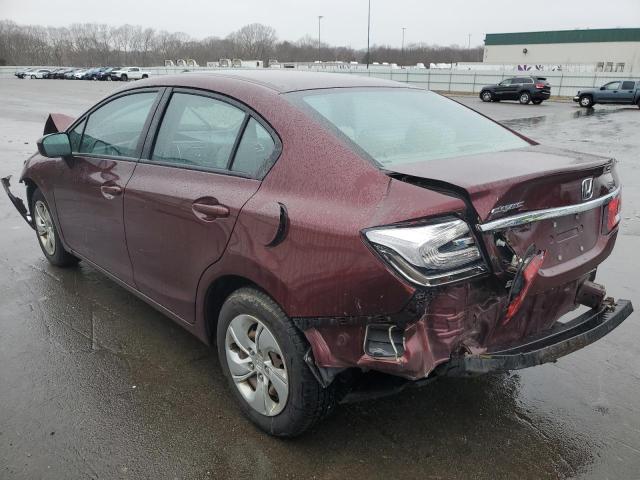 19XFB2F5XFE285566 - 2015 HONDA CIVIC LX BURGUNDY photo 2