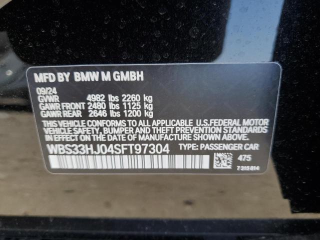 WBS33HJ04SFT97304 - 2025 BMW M3 COMPETITION BLACK photo 13