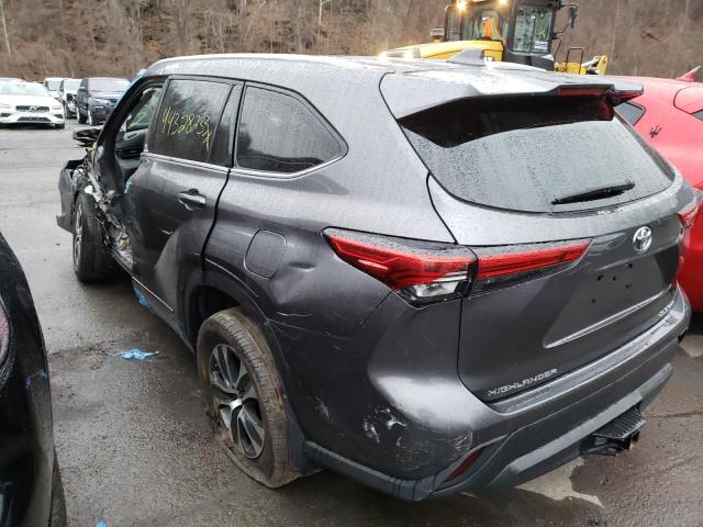 5TDHZRBH0MS540273 - 2021 TOYOTA HIGHLANDER XLE GRAY photo 2