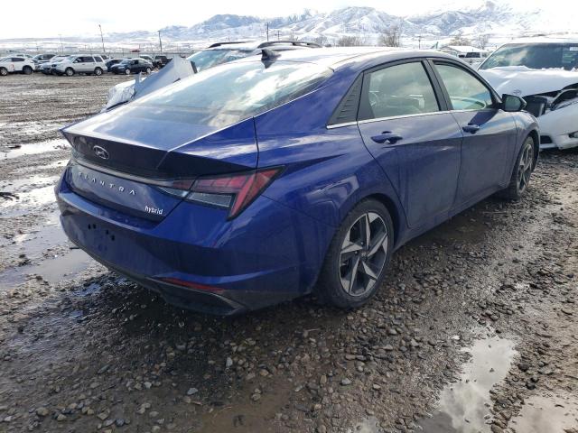 KMHLN4AJ0MU011345 - 2021 HYUNDAI ELANTRA LIMITED BLUE photo 3