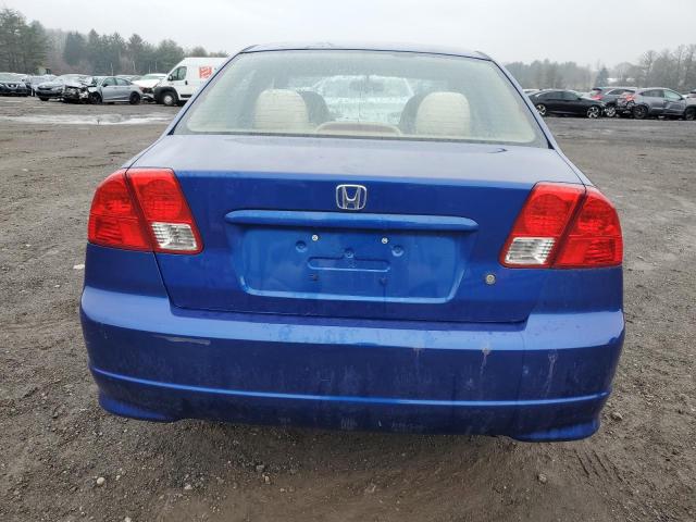 1HGES16435L020637 - 2005 HONDA CIVIC DX BLUE photo 6