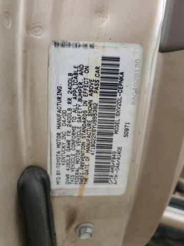 4T1BG22K6YU995382 - 2000 TOYOTA CAMRY CE BEIGE photo 12