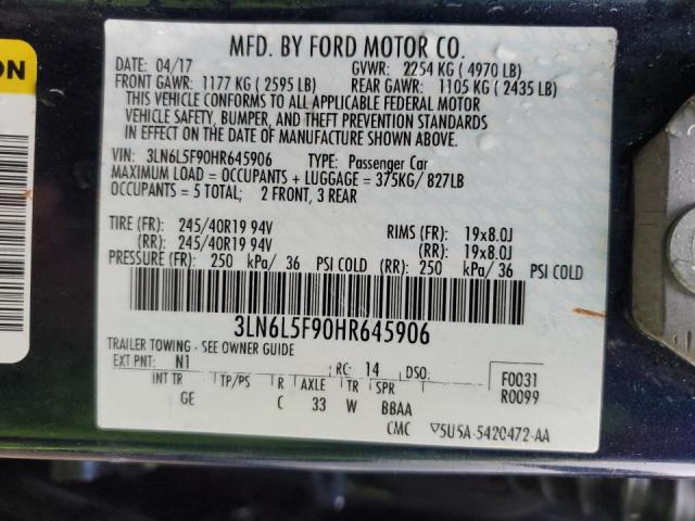 3LN6L5F90HR645906 - 2017 LINCOLN MKZ RESERVE 蓝色 照片 13