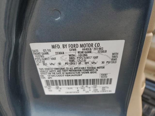 1FMCU0D71BKA05297 - 2011 FORD ESCAPE XLT BLUE photo 12