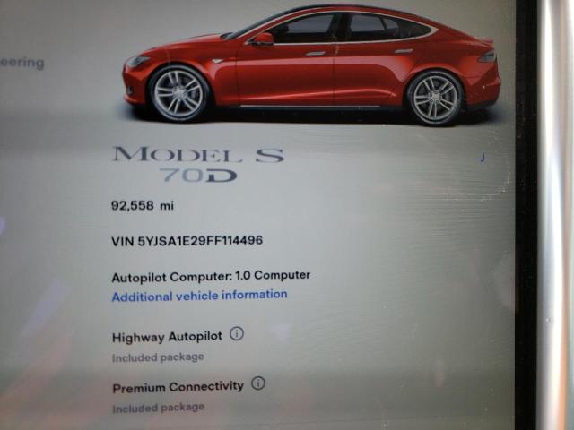 5YJSA1E29FF114496 - 2015 TESLA MODEL S Qırmızı foto 9