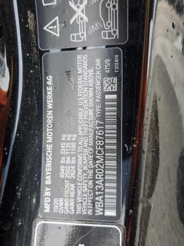 WBA13AR02MCF87617 - 2021 BMW M440XI BLACK photo 12