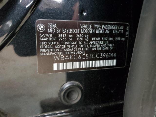 WBAKC6C53CC396144 - 2012 BMW 750 XI BLACK photo 12