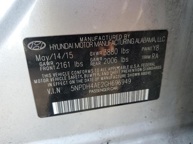 5NPDH4AE2GH696949 - 2016 HYUNDAI ELANTRA SE SILVER photo 13