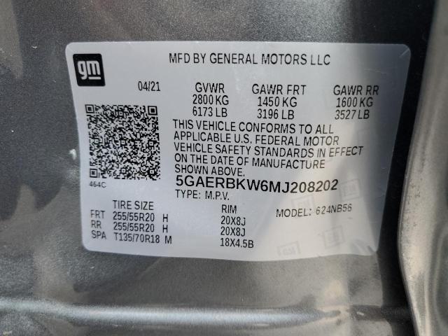 5GAERBKW6MJ208202 - 2021 BUICK ENCLAVE ESSENCE GRAY photo 13