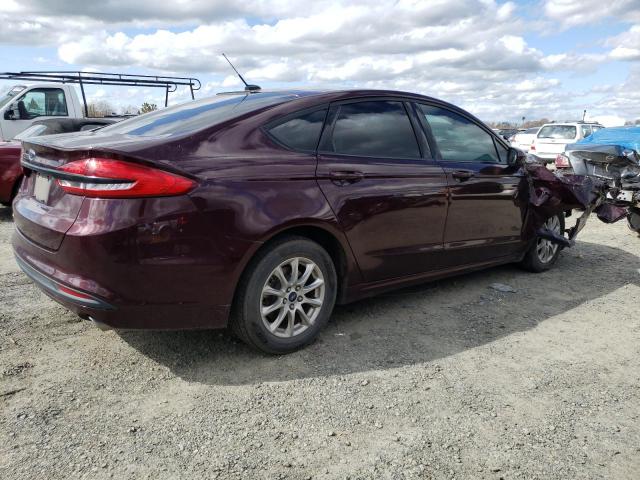 3FA6P0G71HR343748 - 2017 FORD FUSION S BURGUNDY photo 3