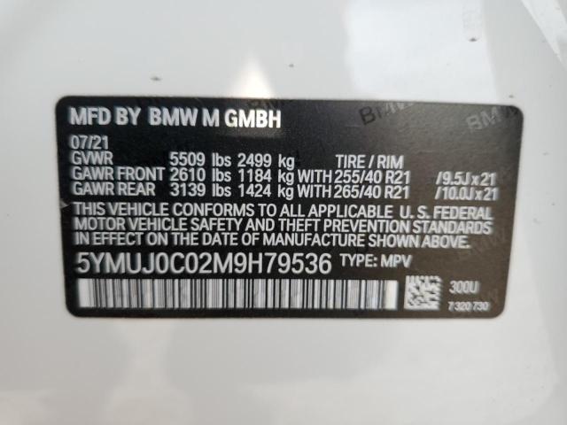 5YMUJ0C02M9H79536 - 2021 BMW X4 M COMPETITION WHITE photo 13