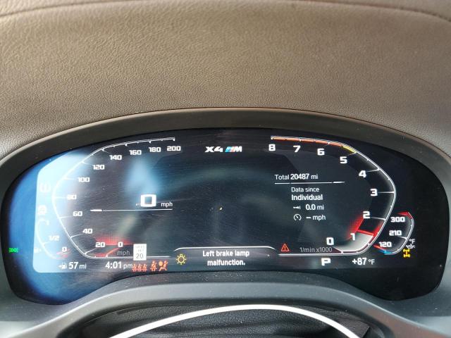 5YMUJ0C02M9H79536 - 2021 BMW X4 M COMPETITION WHITE photo 9