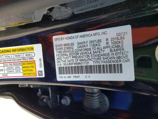 19UUB5F46MA011721 - 2021 ACURA TLX TECHNOLOGY 黑色 照片 10