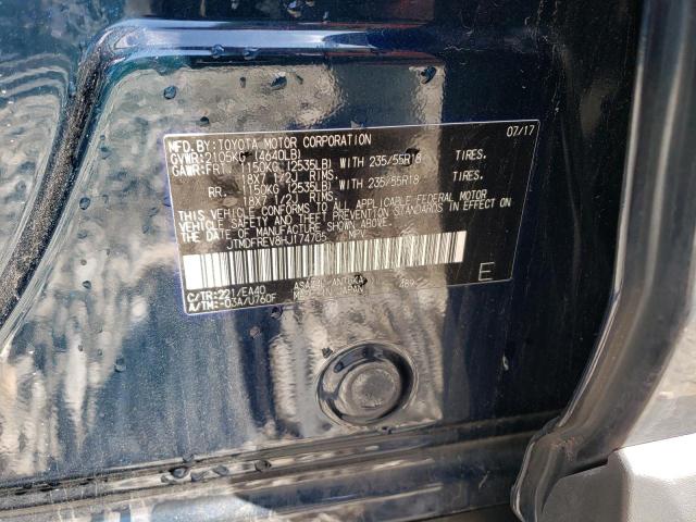 JTMDFREV8HJ174705 - 2017 TOYOTA RAV4 LIMITED BLUE photo 13
