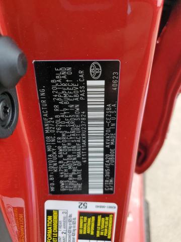 4T1T11AKXRU237824 - 2024 TOYOTA CAMRY SE NIGHT SHADE RED photo 12