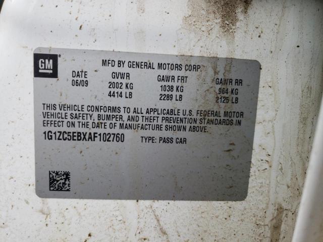 1G1ZC5EBXAF102760 - 2010 CHEVROLET MALIBU 1LT WHITE photo 13
