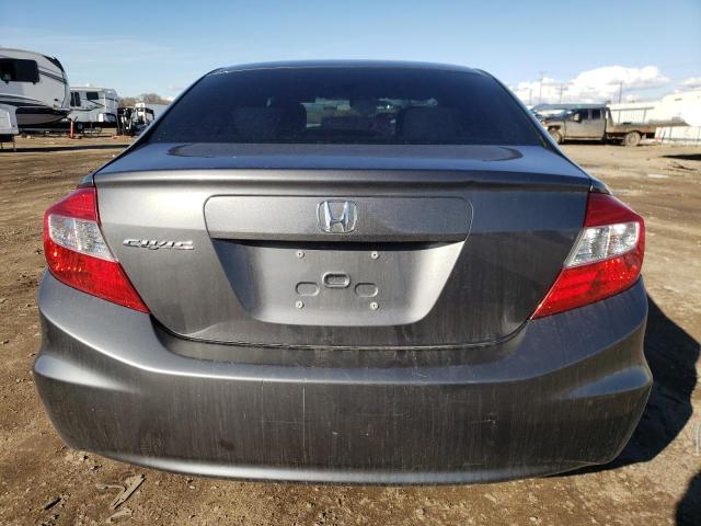 2HGFB2E54CH539663 - 2012 HONDA CIVIC LX GRAY photo 6