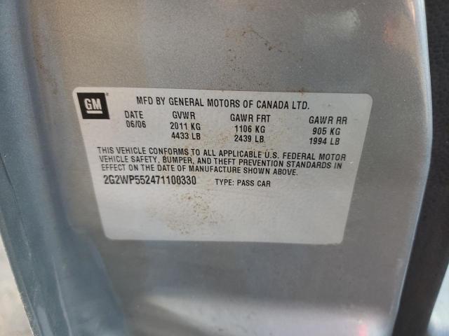 2G2WP552471100330 - 2007 PONTIAC GRAND PRIX 灰色 照片 12