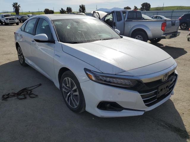 1HGCV3F57MA004115 - 2021 HONDA ACCORD HYBRID EXL WHITE photo 4