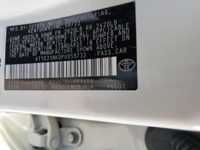 4T1S31AK0PU059733 - 2023 TOYOTA CAMRY SE NIGHT SHADE WHITE photo 12