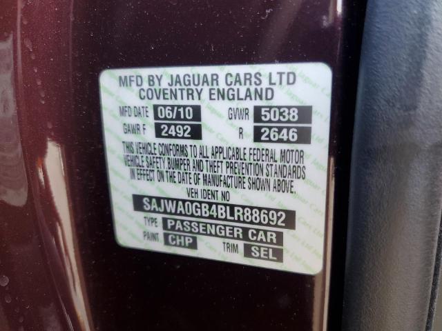 SAJWA0GB4BLR88692 - 2011 JAGUAR XF PREMIUM PURPLE photo 12