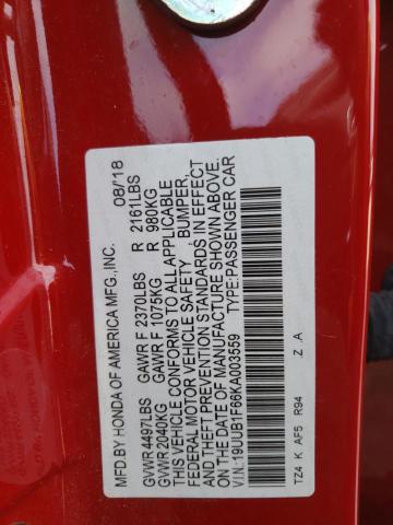 19UUB1F66KA003559 - 2019 ACURA TLX TECHNOLOGY RED photo 13