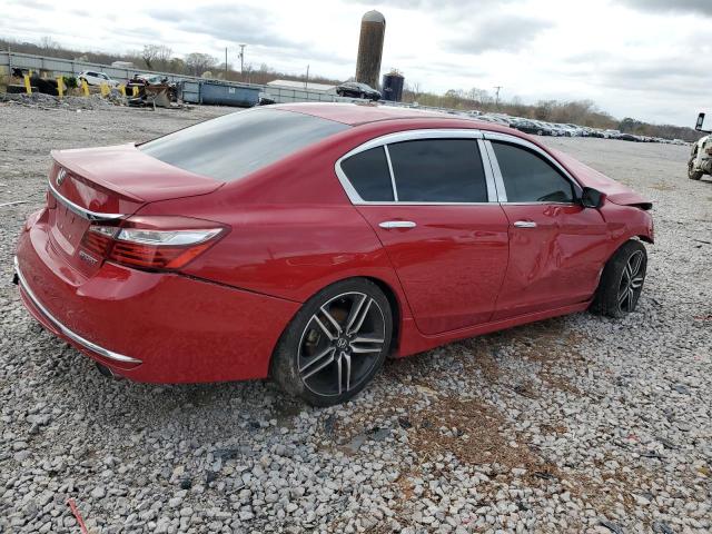 1HGCR2F57GA241318 - 2016 HONDA ACCORD SPORT RED photo 3