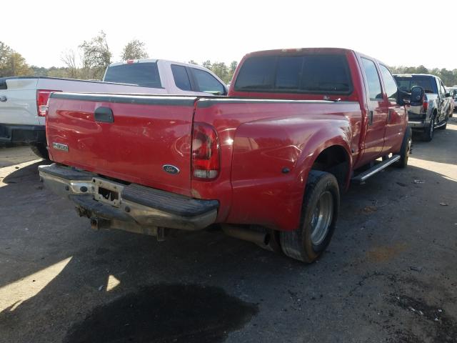 1FTSW31P24EA20988 - 2004 FORD F350 SRW SUPER DUTY RED photo 4