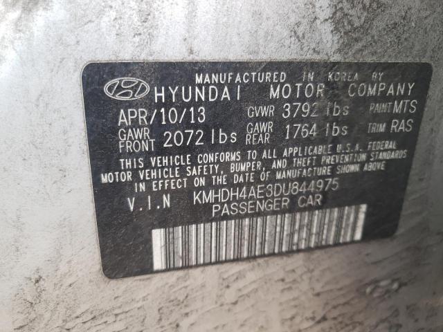 KMHDH4AE3DU844975 - 2013 HYUNDAI ELANTRA GLS SILVER photo 12