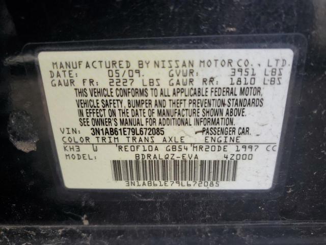 3N1AB61E79L672085 - 2009 NISSAN SENTRA 2.0 BLACK photo 12